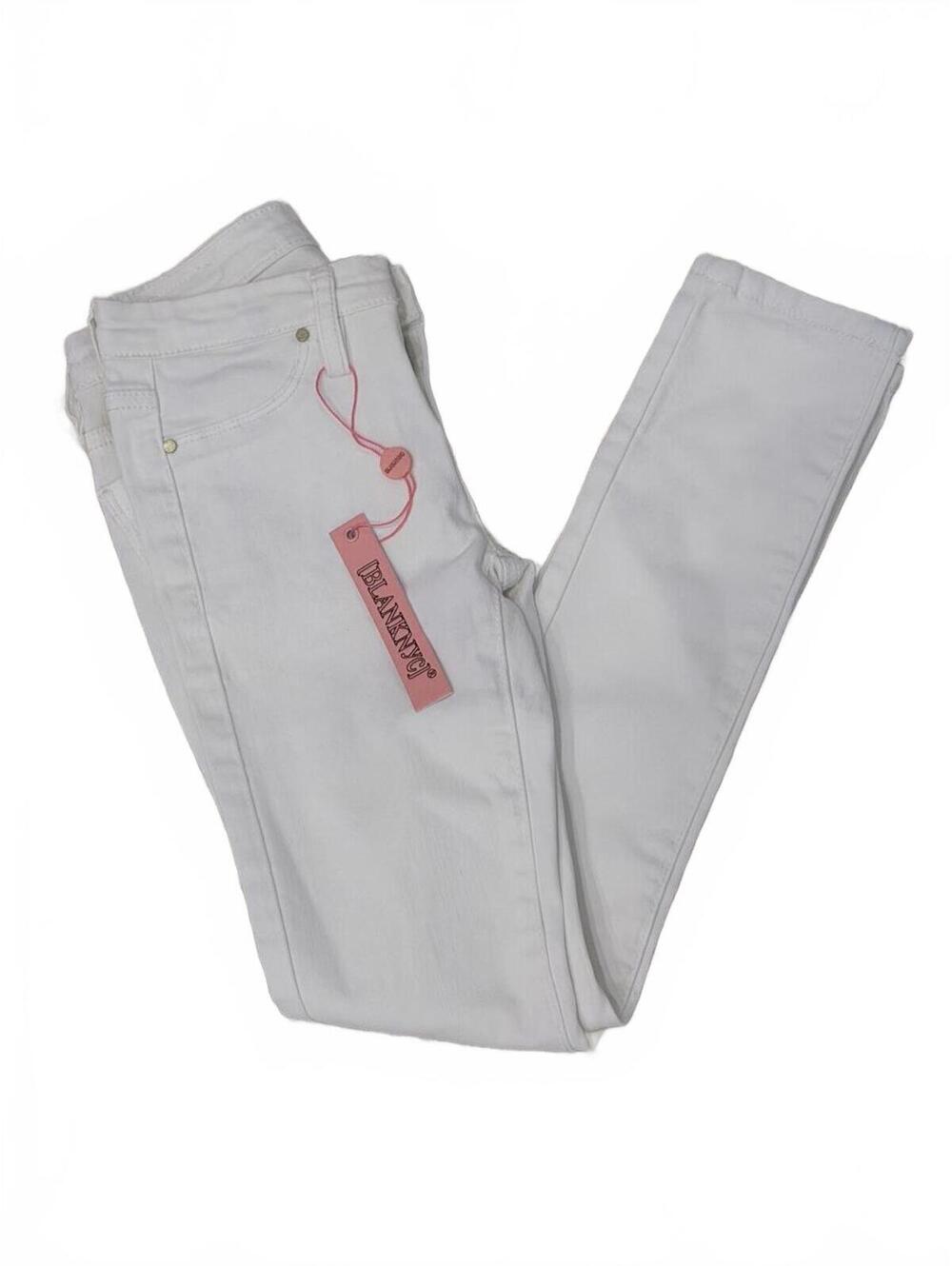 BlankNYC Girls Size 7 Optical White Lines Stretch Skinny Jeans NWT